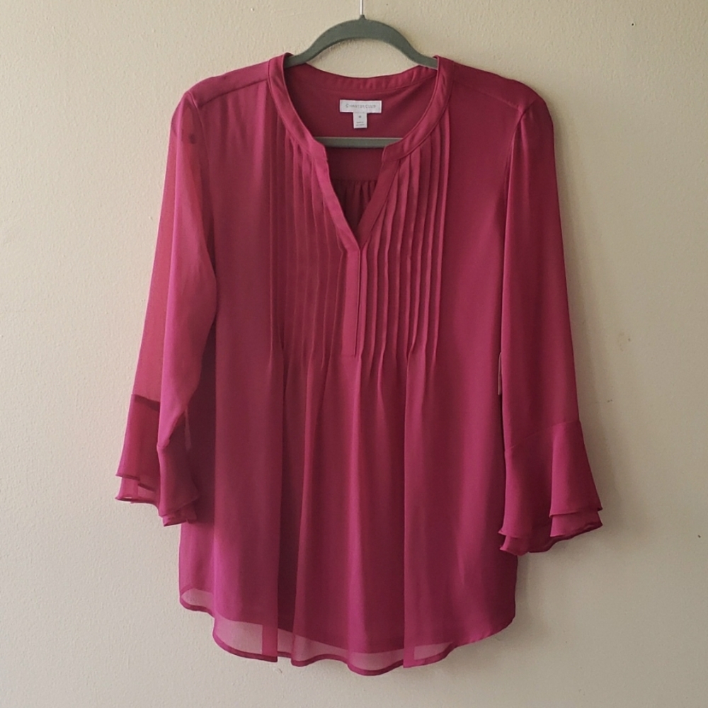 Charter Club Pintuck Top in Peruvian Pink (M)